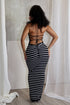 Verona Stripe Mock Neck Maxi Dress